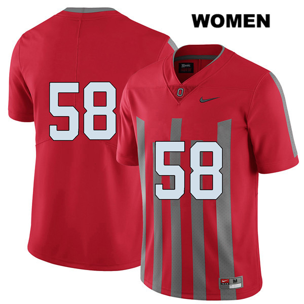 Ohio State Buckeyes Women's Joshua Alabi #58 Red Authentic Nike Elite No Name College NCAA Stitched Football Jersey LT19E55IV